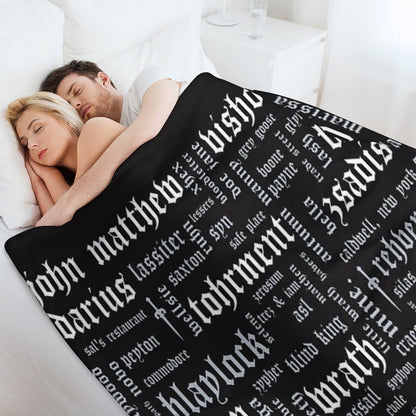 Black Dagger Brotherhood Word Cloud - Landscape Throw Blanket