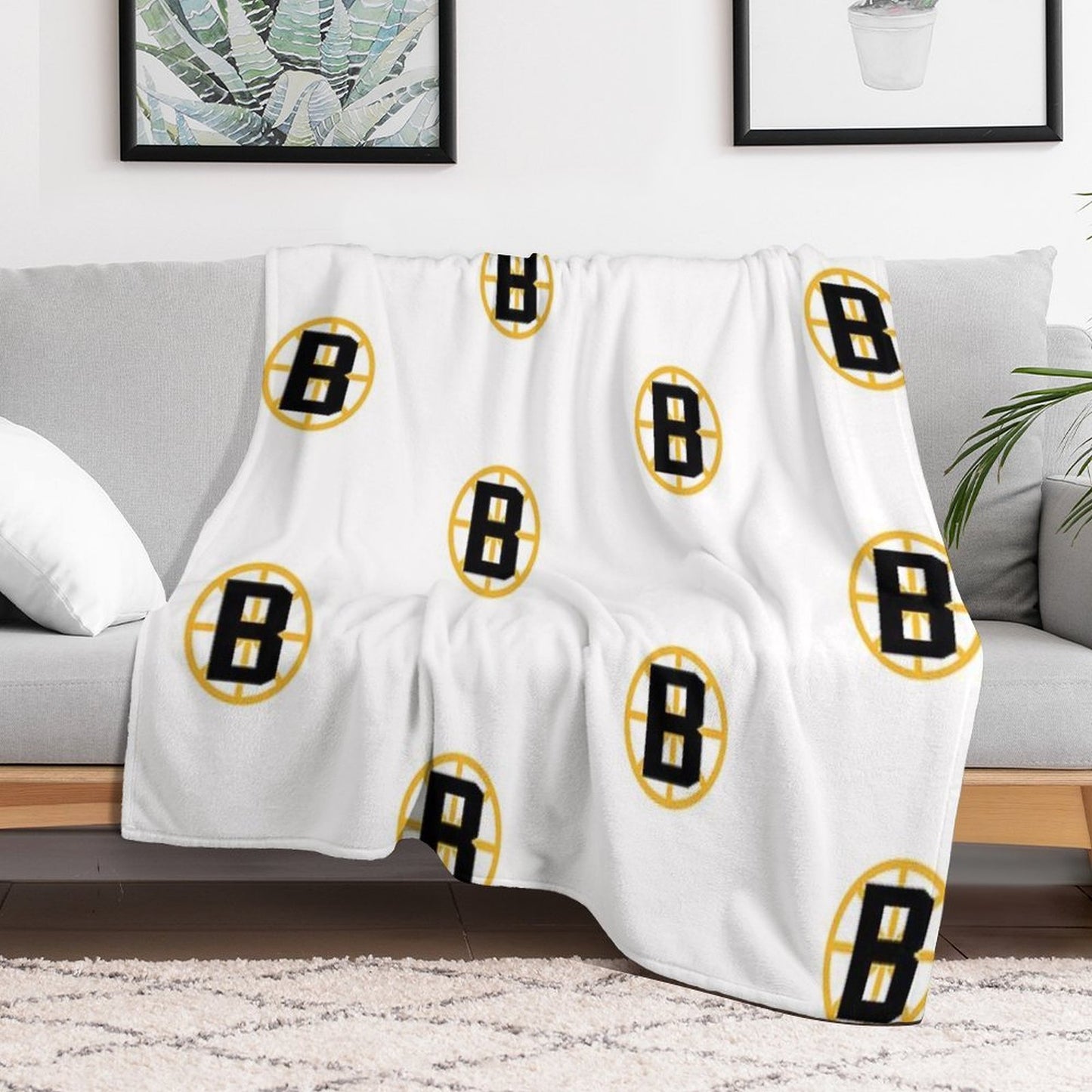 Boston Hockey Throw Blanket