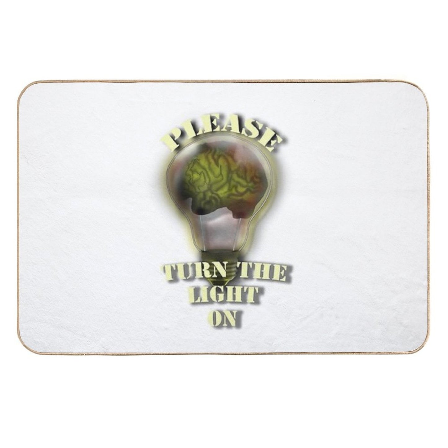 Brain in Light Bulb  Odorless Bath Mat