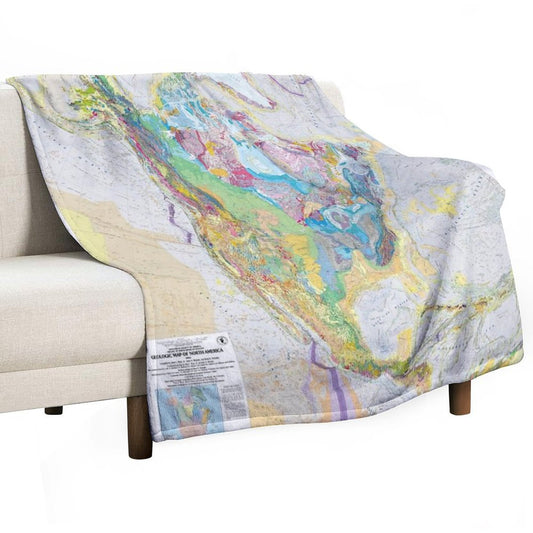 USGS Geologic Map of North America Throw Blanket