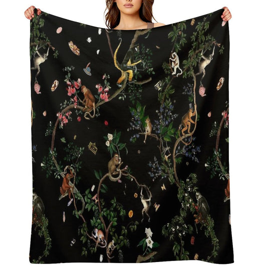 Monkey World Throw Blanket