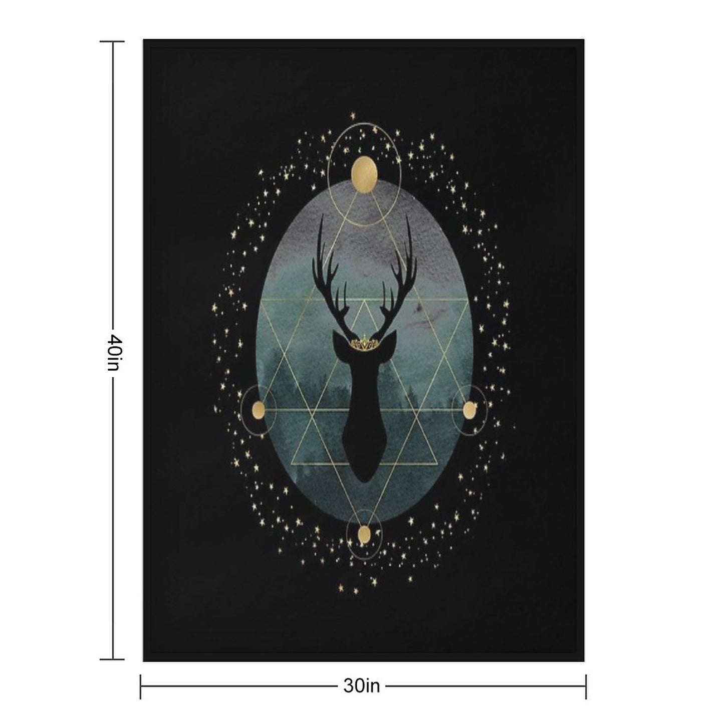Throne of Glass- Forest Stag Throw Blanket