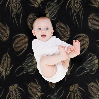 Trilobites - Marine Fossil Pattern Throw Blanket