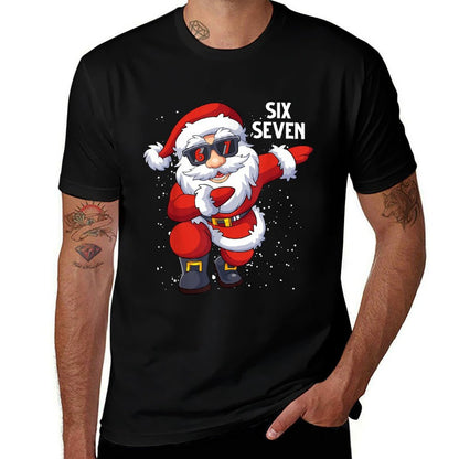 Funny Santa Dabbing Six Seven Christmas 67 Meme Gen Alpha  Moisture-wicking T-Shirt
