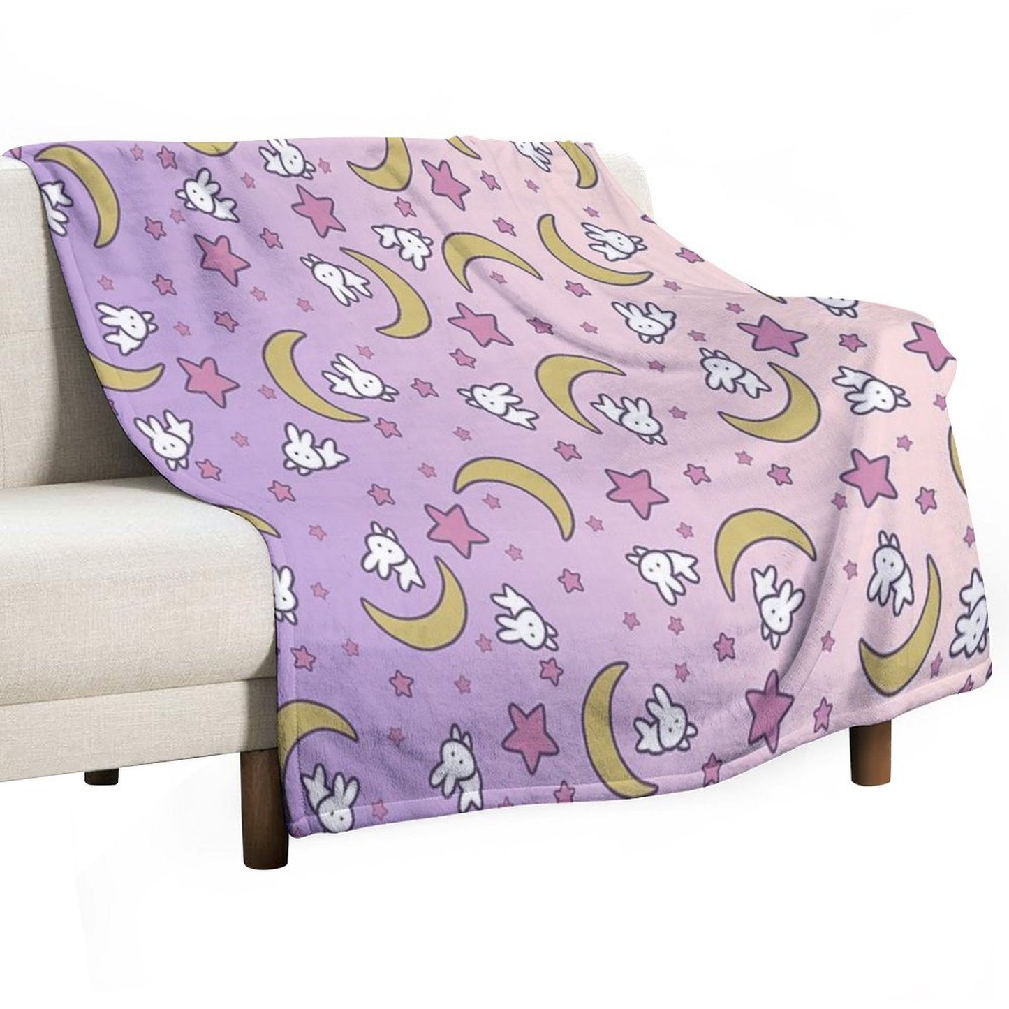 Sailor Moon - Usagi's Print Moon Bunny Blanket Throw Blanket