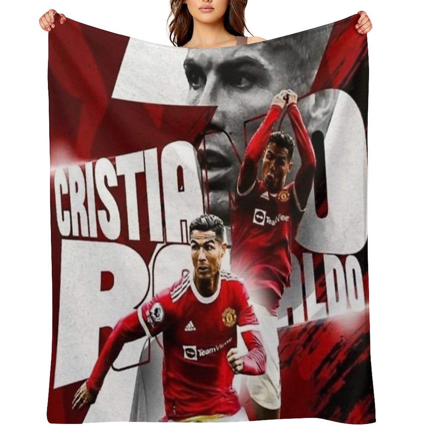 Cristiano Ronaldo Illustration Throw Blanket