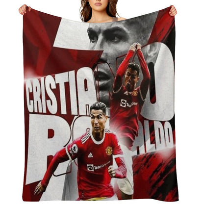 Cristiano Ronaldo Illustration Throw Blanket