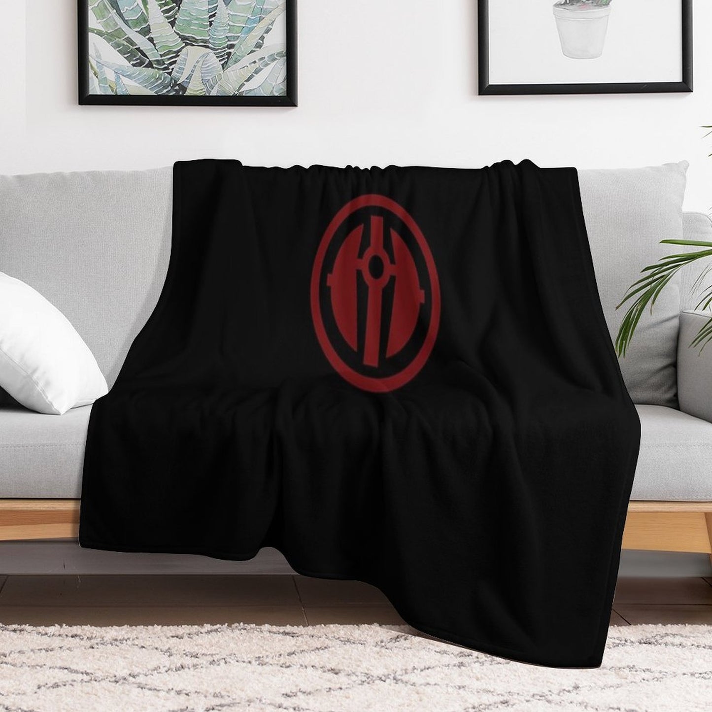Darth Revan Emblem in Red Throw Blanket