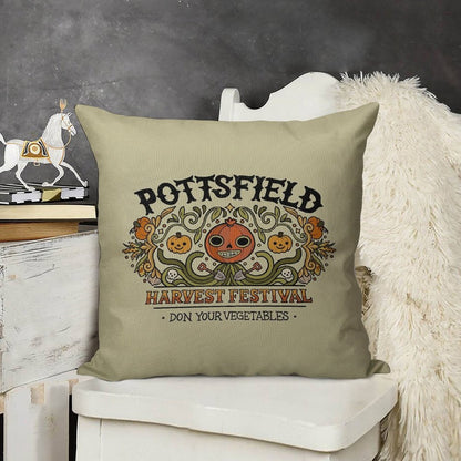 Pottsfield Harvest Festival Linen Throw Pillow Cover