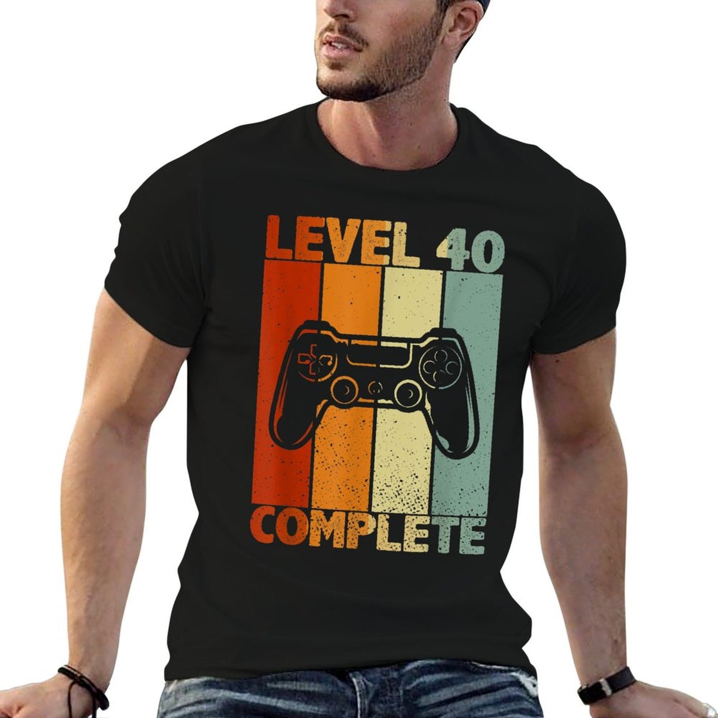 Level 40 Complete Gaming Lover Men Women 40th Birthday Gift  Polyester Blend T-Shirt