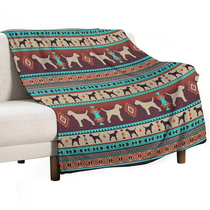 Boho Dogs  Border Terrier Sunset Throw Blanket