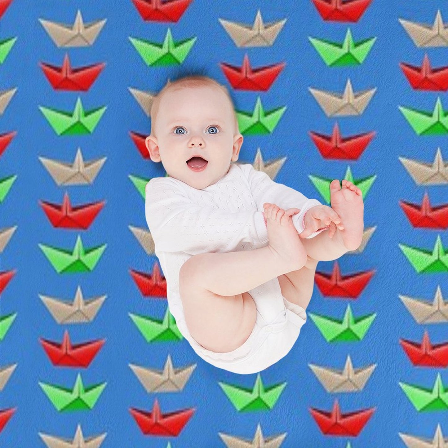 Origami Boat Throw Blanket