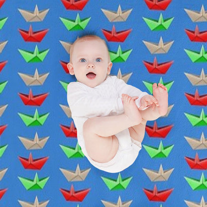 Origami Boat Throw Blanket