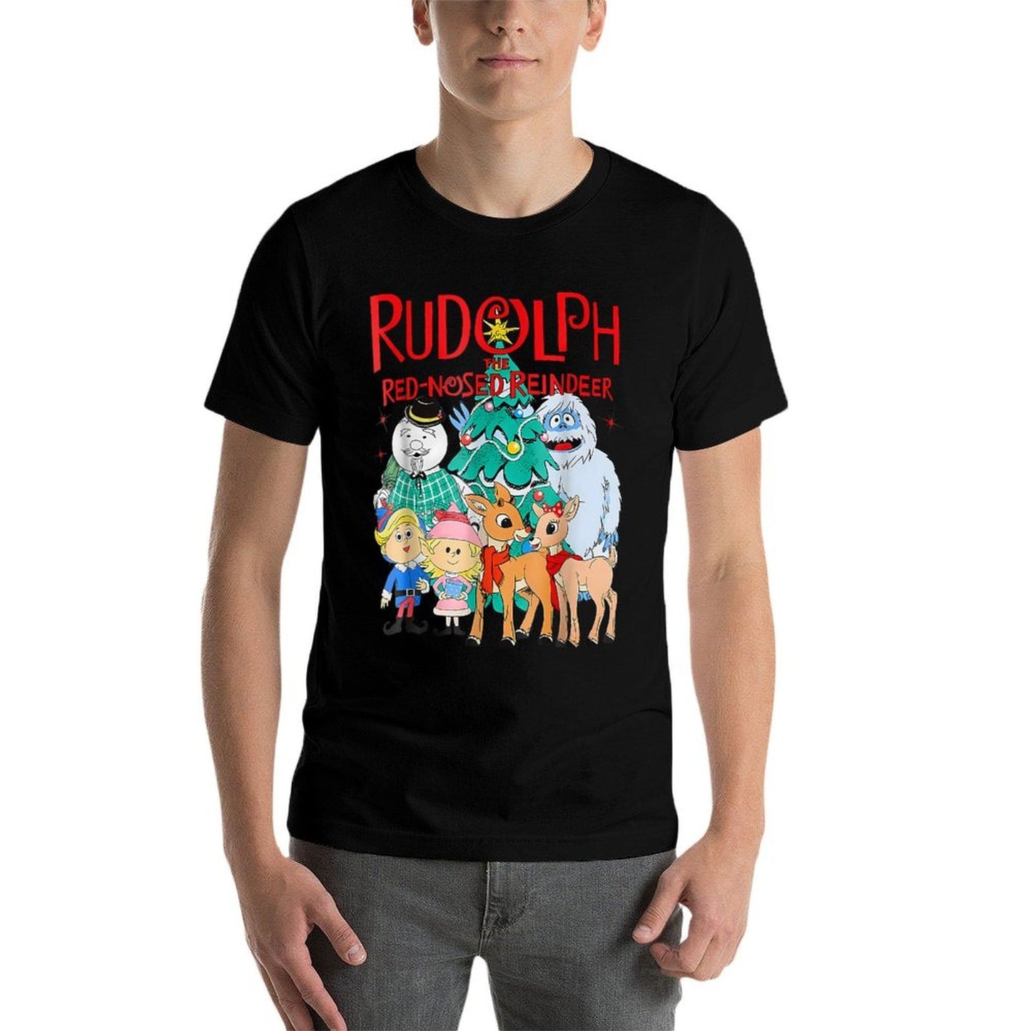 Funny Cute Rudolph The Red Nosed Reindeer Christmas Tree  Affordable Price T-Shirt