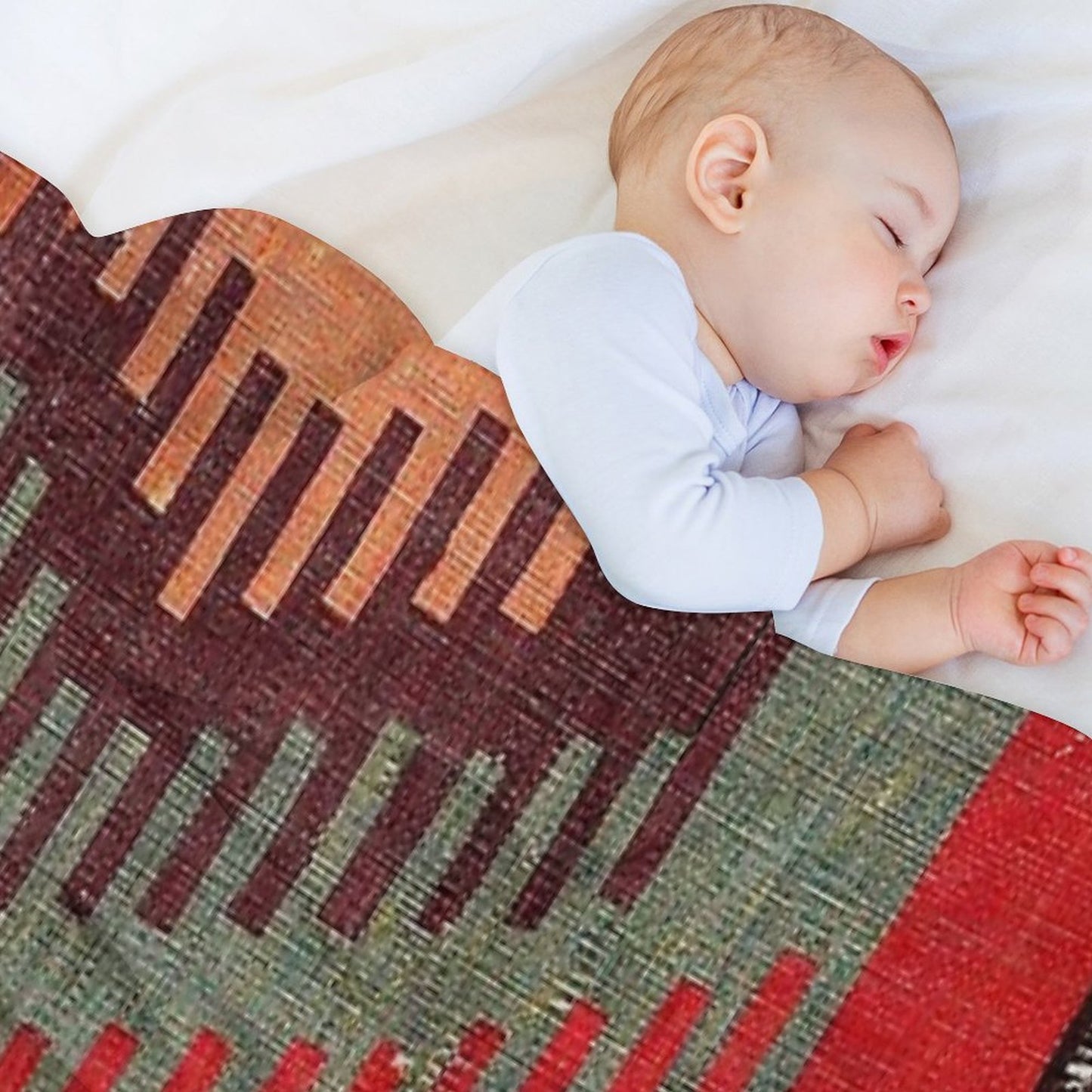 Afyon Central Anatolian Kilim Fragment Print Throw Blanket