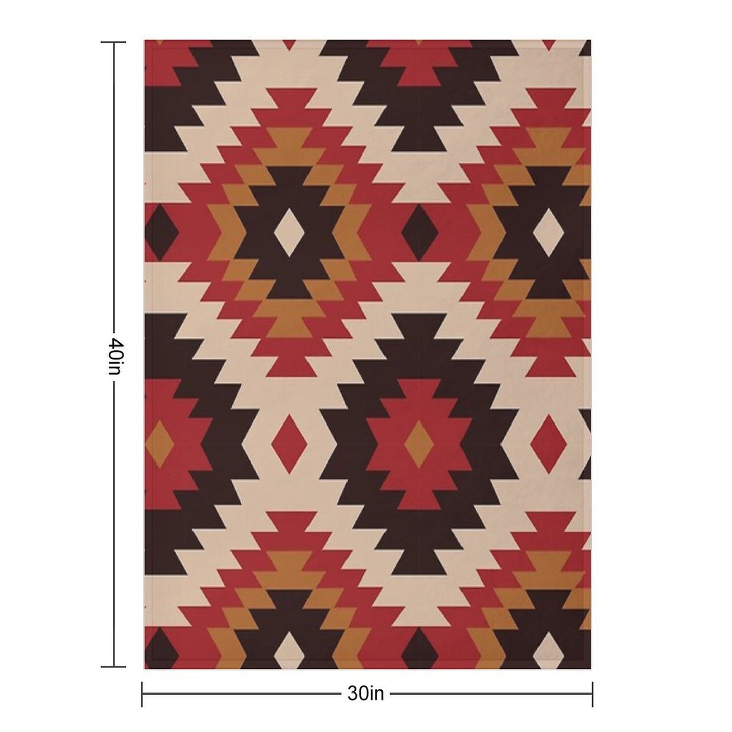 Navajo Red And Mustard Throw Blanket