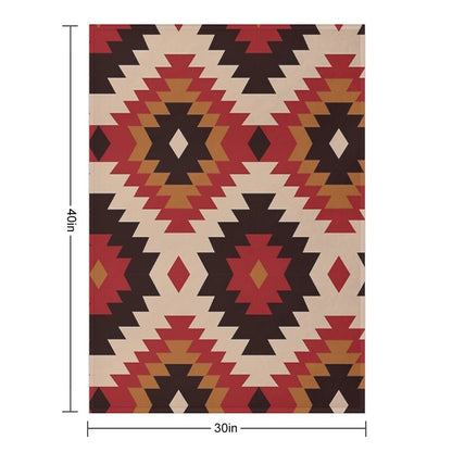 Navajo Red And Mustard Throw Blanket