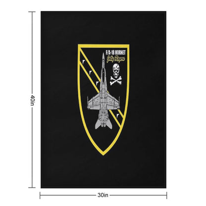 FA-18 Hornet Jolly Rogers Throw Blanket