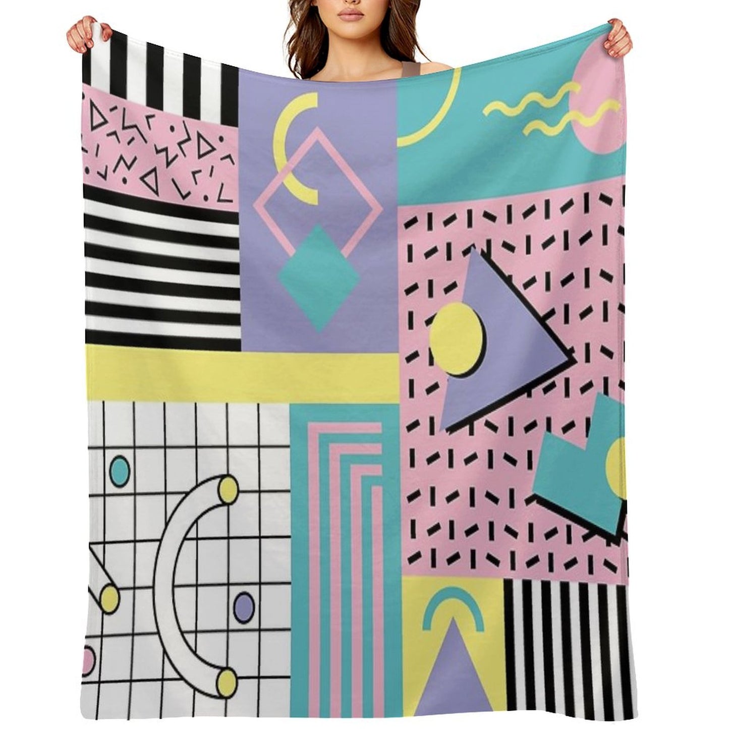Memphis Pattern 25 - Retro 90s  80s Throw Blanket