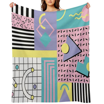 Memphis Pattern 25 - Retro 90s  80s Throw Blanket