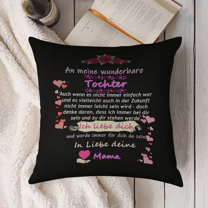 Wonderful Daughter-mother Saying Linen Throw Pillow Cover