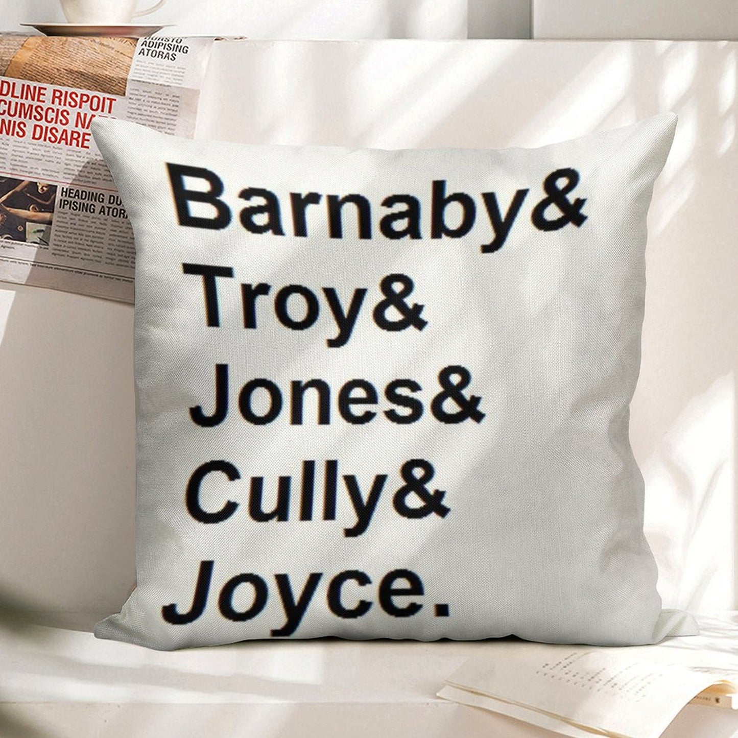 Midsomer Murders - Helvetica List Linen Throw Pillow Cover