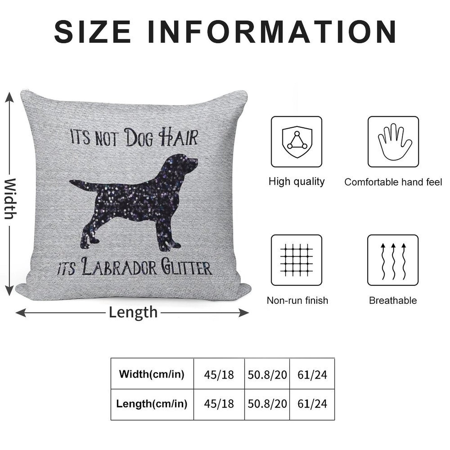 It's Not Dog Hair , Its Labrador Glitter Soft Reinforced Edging Throw Pillow