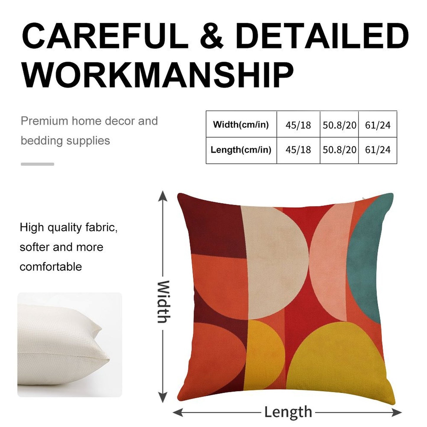 Mid Century 1 Linen Throw Pillow Cover