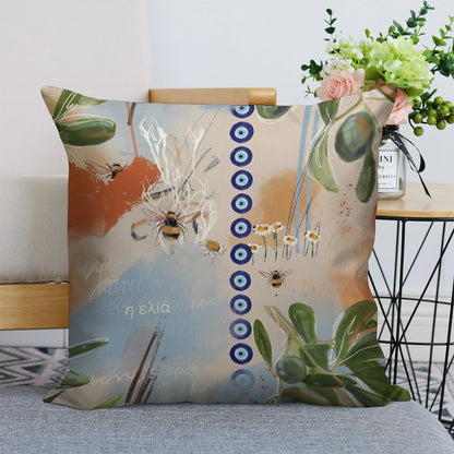 The Olive Tree Linen Throw Pillow Cover