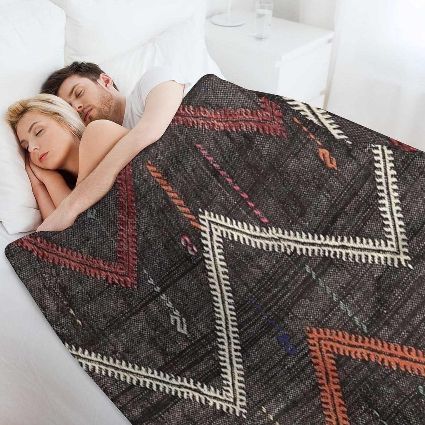 Old Kilim Fragment Throw Blanket