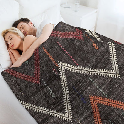 Old Kilim Fragment Throw Blanket