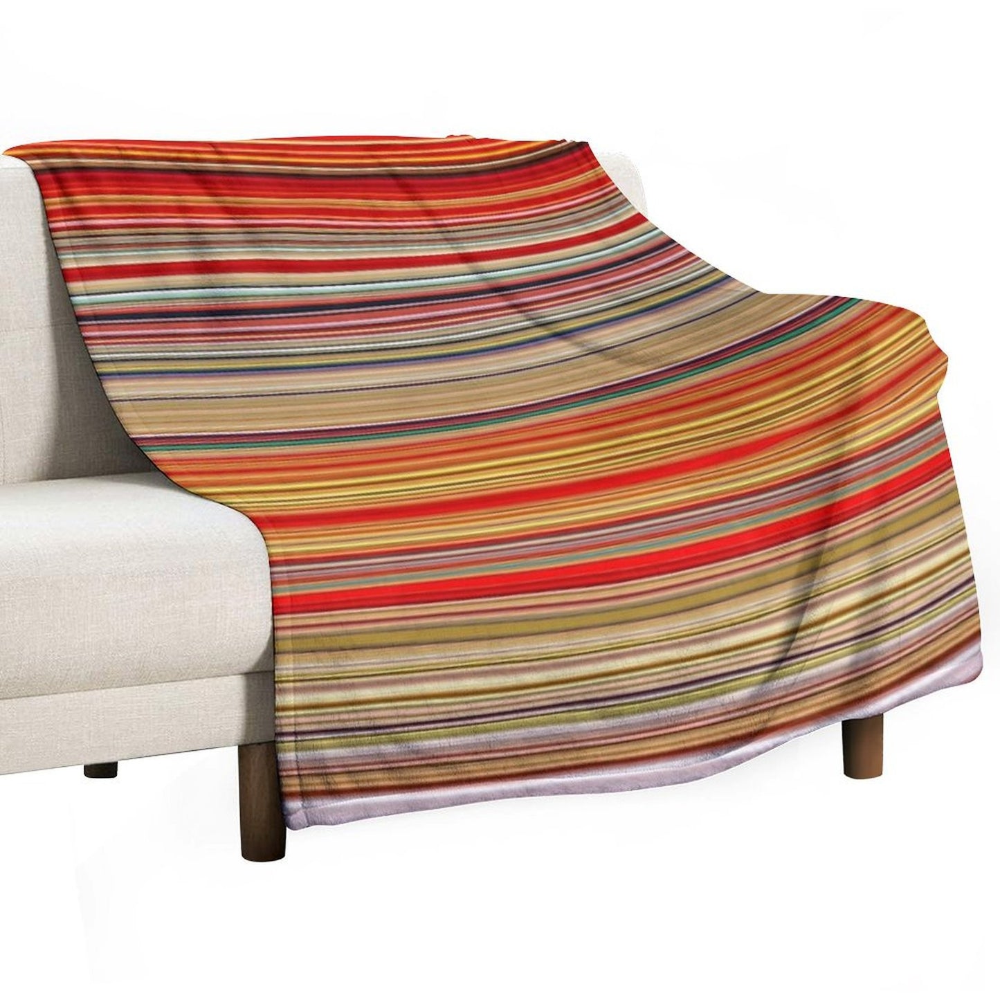 Red Yellow Fine Random Stripes Throw Blanket