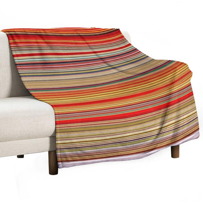 Red Yellow Fine Random Stripes Throw Blanket