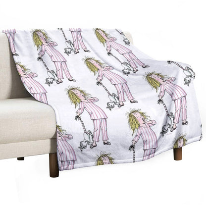 Yawning Eloise in Her Pajamas Throw Blanket