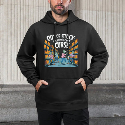 Out of Stock, The Supply Chain Curse. Logistics Halloween Cotton-Polyester Blend Hoodie
