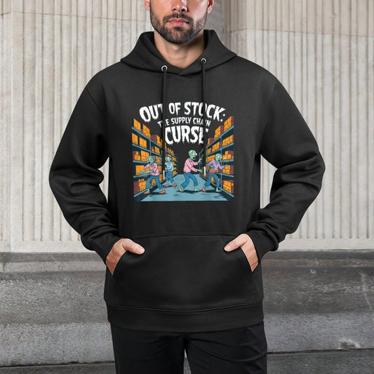Out of Stock, The Supply Chain Curse. Logistics Halloween Cotton-Polyester Blend Hoodie
