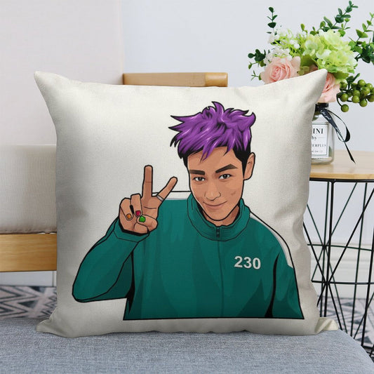 Thanos Squid Game Linen Throw Pillow Cover