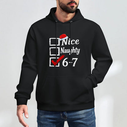 Christmas List Nice Naughty 6 7 Meme Funny Six Seven 67 Xmas Customizable Surface Hoodie