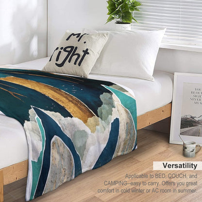 Golden Waterfall Throw Blanket