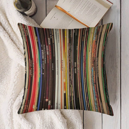 Ultimate Vinyl Record Collection Linen Throw Pillow Cover