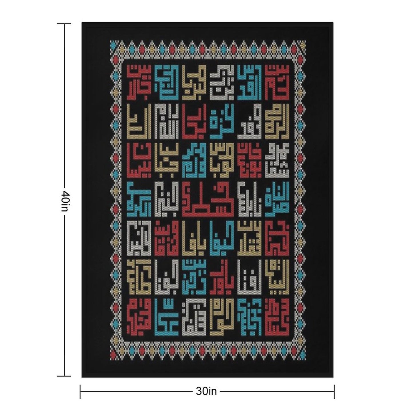 Palestine Cities Names in Arabic Realistic Embroidery Art Traditional Palestinian Tatreez -light Throw Blanket