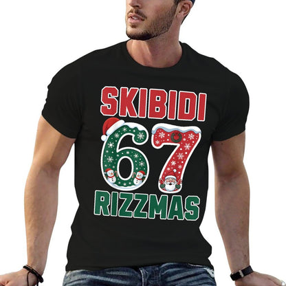 Rizz Christmas 67 Funny Xmas Gen Alpha Skibidi Rizzmas 67  Slim-fit Cut T-Shirt