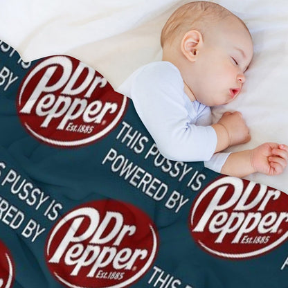 This Cat Is Powered By Dr Pepper Throw Blanket
