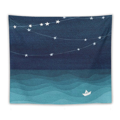 Garland of Stars, Teal Ocean Tapestry