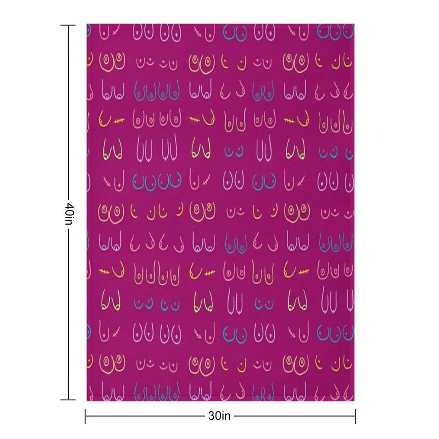 BOOBIES PASTEL PATTERN PINK Throw Blanket