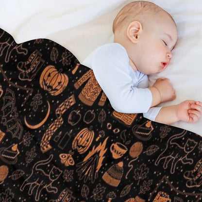 Autumn Nights Halloween Throw Blanket