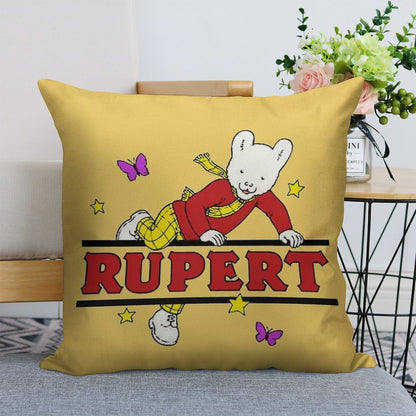 Rupert Bear Linen Throw Pillow Cover