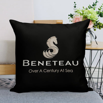 Beneteau Sailboat Sailing Yacht POCKET SIDE Linen Throw Pillow Cover
