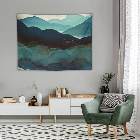 Indigo Mountains Tapestry
