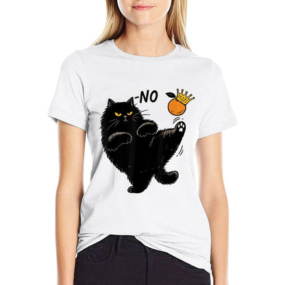 No Kings In America Black Cat Comfortable T-Shirt
